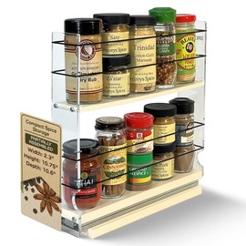 Vertical Spice Vertical Spice Narrow Spice Rack -Sliding Spice Jars Organizer - Pantry Organizers & Storage - Slide Out Drawers for Kitchen Cabinets -Seasoning Caddy (2.3" W x 10.75" H x 10.6"D, Partially Assembled)