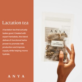 ANYA Herbal Lactation tea, 20 bags - Ginger, Moringa, Fenugreek, Toxicologist-approved, Breastfeeding Safe. Organic Essentials hydration for postpartum Moms, Breastmilk production Nursing support Baby Shower Gifts