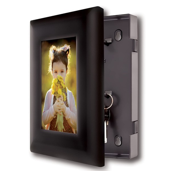Master Lock Hidden Safe (Picture Frame, 5 Key Hooks), Black, Medium