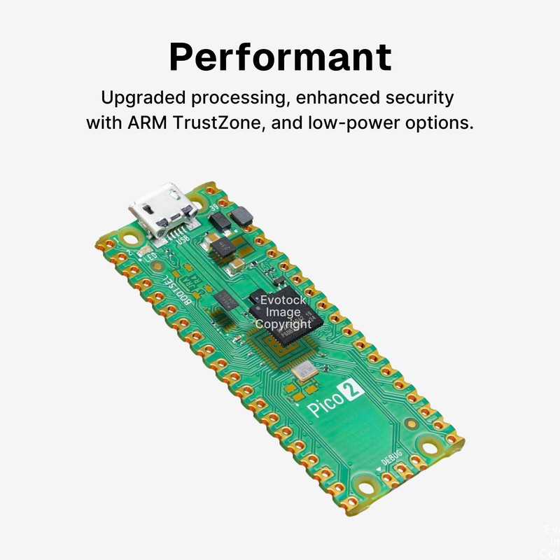 Pi Pico 2 RP2350 Microcontroller Board - Dual-Core ARM &