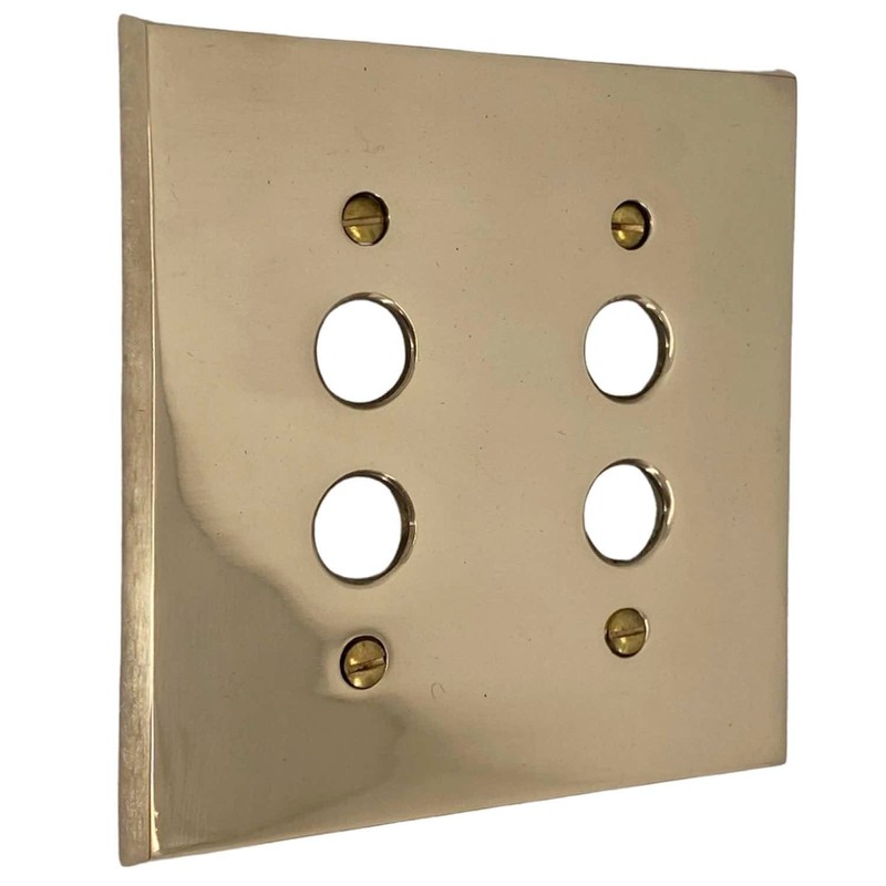 Double Gang Brass Push Button Switch Plate