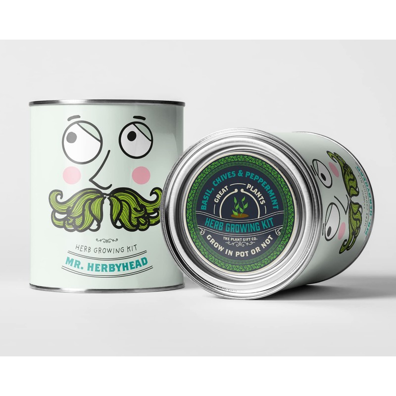 Herb Luxury Grow Kit, The Plant Gift Co. Mr Herbyhead