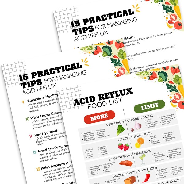 PODMemory 3PCS Acid Reflux Diet Food List Poster, 3PCS Posters
