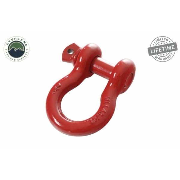 Overland 19019904 Recovery Shackle 3/4" 4.75 Ton Steel Gloss Red
