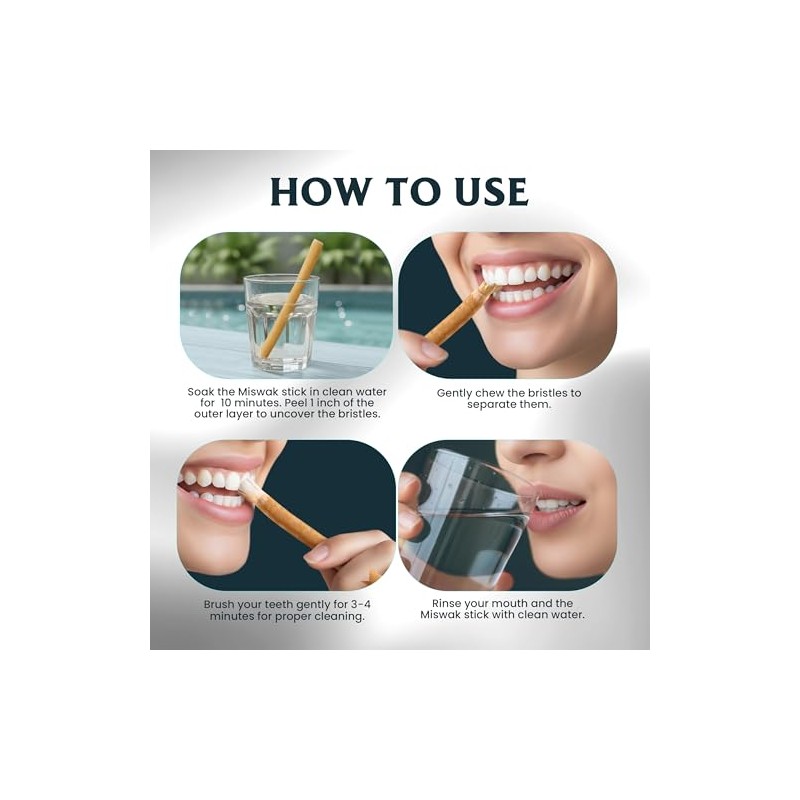 Al Fatah Sewak Miswak (cepillo de dientes natural tradicional) (paquete