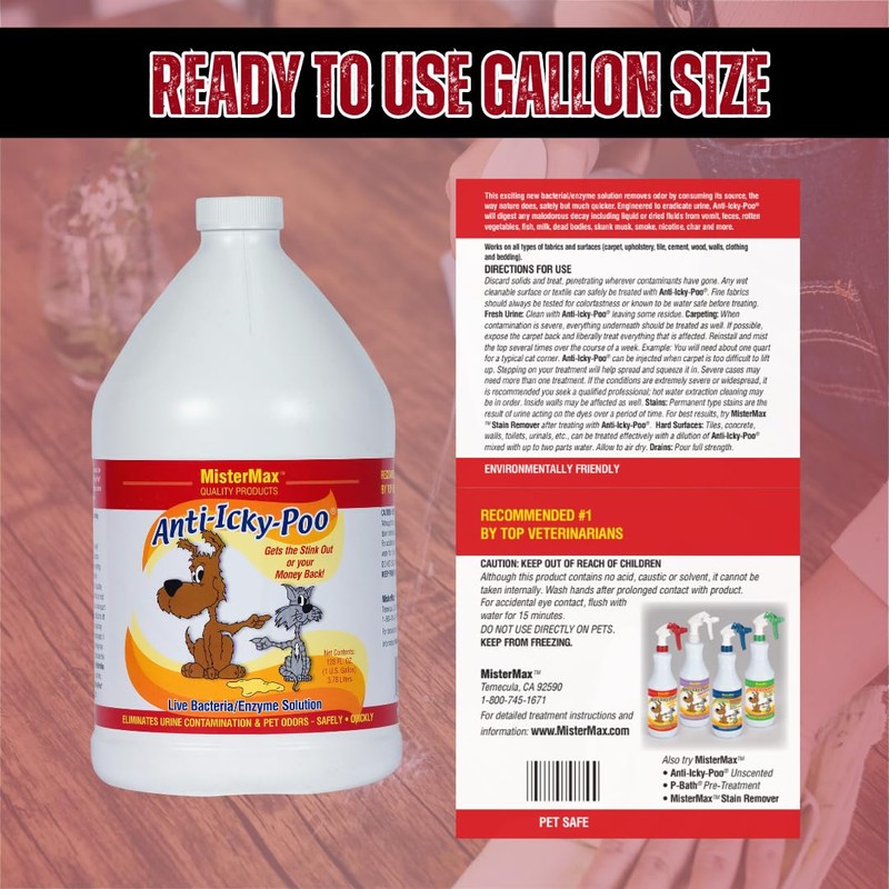 Mister Max Original Scent Anti Icky Poo Odor Remover, Gallon