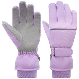 Guantes de esquí de invierno impermeables para niños y niñas, de forro polar térmico para snowboard y nieve para clima frío