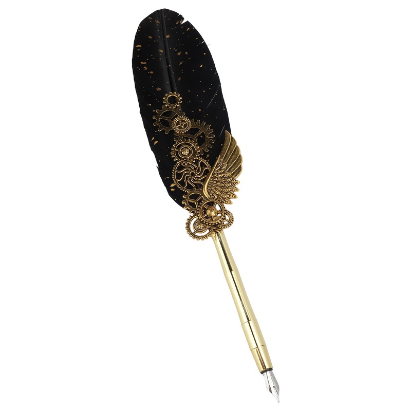 Feather Pen Business Fire Lacquer Stamp European Retro Style Sprinkled
