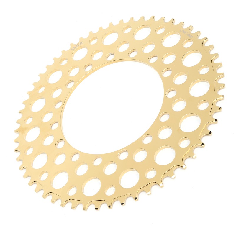 Folding Bicycle Chainwheel Smooth Fastness AntiCorrosion Wearproof Bike Chainring(Titanium Gold