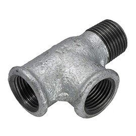 T Piece 1 x External Thread 2x Internal Thread Rp 1/2 Inch (IG) – R 1/2 Inch (AG), 25 Bar Malleable Cast Iron Galvanised
