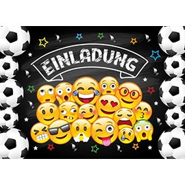 JuNa Party-Experten 12 Invitation Cards Children's Birthday Boys Football Birthday Boys Girls Birthday Invitations Birthday Party Card Set