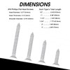 White Head 50 PCS #10X3" Stainless Steel Phillips Flat Head