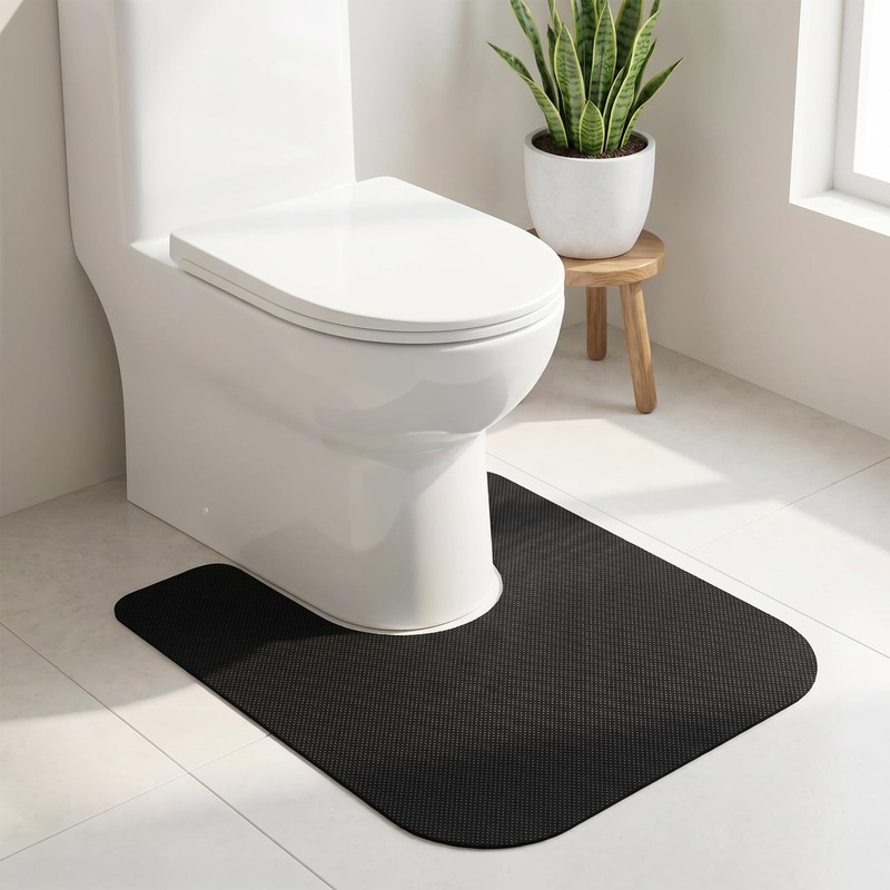 4 Pack Upgrade Round Toilet Mats,Toilets Floor Protector from Urine,Toilet