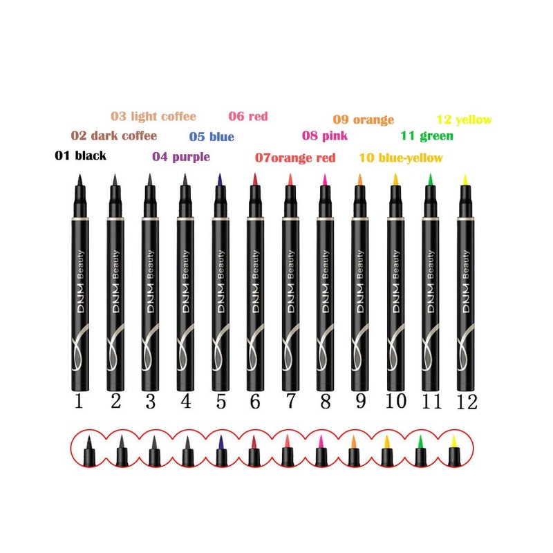 DNM Cat Eye Makeup Waterproof Neon Colorful Liquid Eyeliner Pen