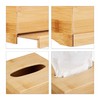 Relaxdays Square Facial Tissue Box, Wooden Bamboo Cosmetic Tissue Dispenser,