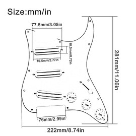 SAPHUE SSS 3x Mini Humbucker Electric Guitar Pickguard 9K/9K/9K Loaded Prewired Scratchplate for ST Style Guitar Multi Colour Available (Tortoise Shell)