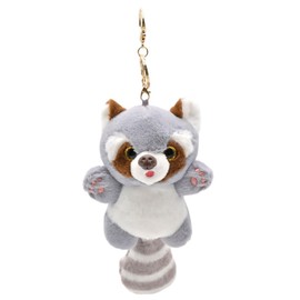Ruzucoda Plush Raccoon Keychain Stuffed Animals Key Chains Backpack Ornaments Pendant Key Ring (Grey)