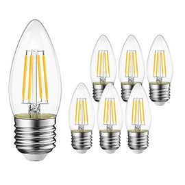 EXTRASTAR Glühbirne E27 Kerze LED Lampe 400Lm,4W E27 LED ersetzt 40W Halogenlampen, 220-240V,3000K Warmweiß,C35 Classic Glühfaden kerzenlampe, Nicht Dimmbar,6 Stück