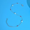 E 925 Sterling Silver Ankle Bracelet for Women, Dainty Cubic