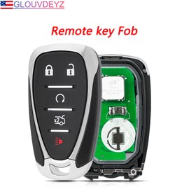 5 Button 433MHz Car Remote Control Key for Chevy Camaro Malibu Cruze 2016 2017 2018 2019 2020 2021 Traverse Sonic Equinox Spark Remote Car Key Fob (HYQ4EA) ID46 Chip with Keyring and Screwdriver