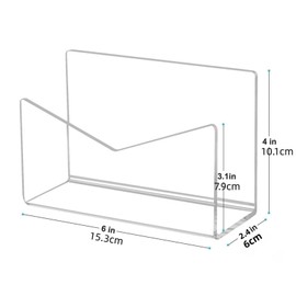 Fenteer Mail Holder Organizer, Desk Letter Holder, Notebook, Book Organiser, Transparent Letter Stand, File Holder for School Office