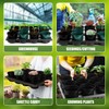 BTPLASTIK 12 Cell Round Nursery Pots Trays 8 Pack, Sturdy