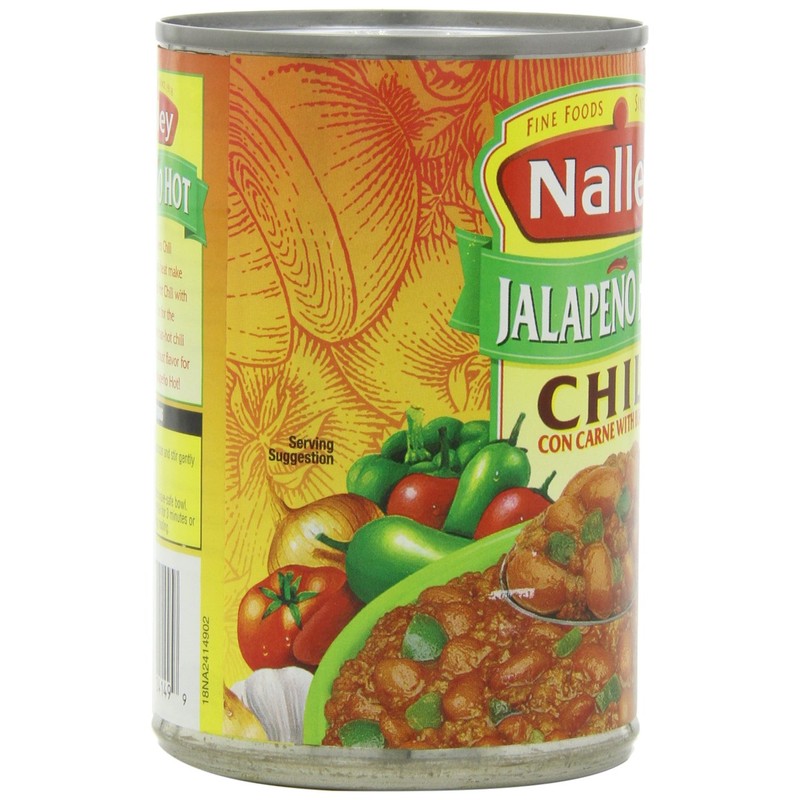 Nalley Jalapeno Hot Chili with Beans, 14-Ounce Cans (Pack of