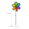 Relaxdays flower windmill, set of 2, decorative garden pinwheel, wind