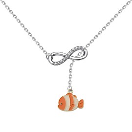 PLITI Fish Movie Inspired Gift Clownfish Lover Gift Clownfish Necklace For Fans (Clownfish Y nec)