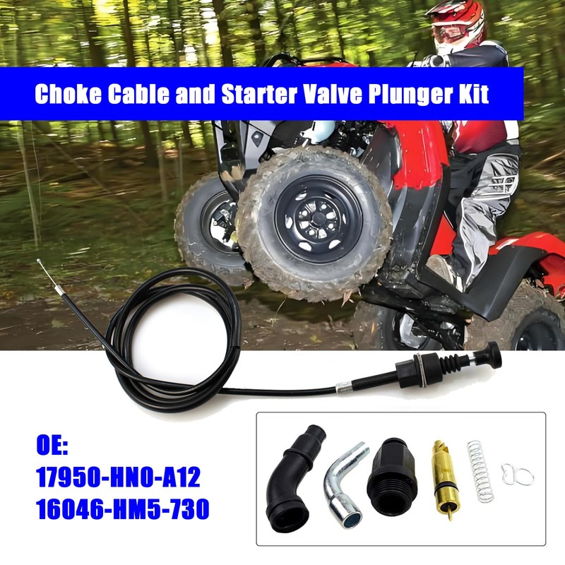 FORLETOR Carburetor Choke Cable and Plunger Choke Starter Valve Kit