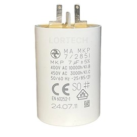 Capacitor 7µF with Mini Cable Lugs for Roller Shutters 35Nm All Brands - Diameter 35 x 50 mm - Made in Europe