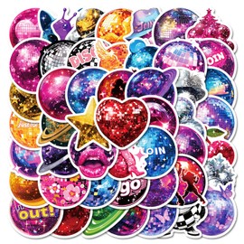 50PCS Disco Cowgirl Stickers - Western Disco Party Decor, Waterproof Vinyl Aesthetic Decals for Teens, Girls & Adults - Perfect for Water Bottles, Laptops, Phones, Skateboards