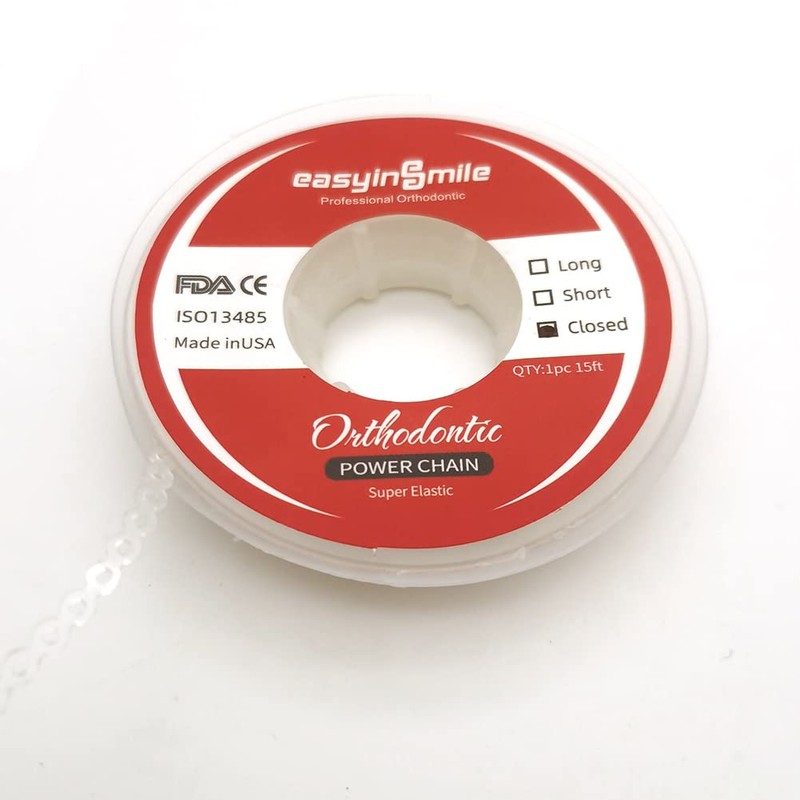 SNAWOP Dental Orthodontic Power Chain Multicolor Spool Elastic Rubber Bands