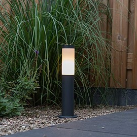 Qazqa Rox Modern Outdoor Bollard Light, Path Light, Bollard Lamp for the Garden, Dark Grey, Max. 20 W, Suitable for LED, 45 cm, IP44