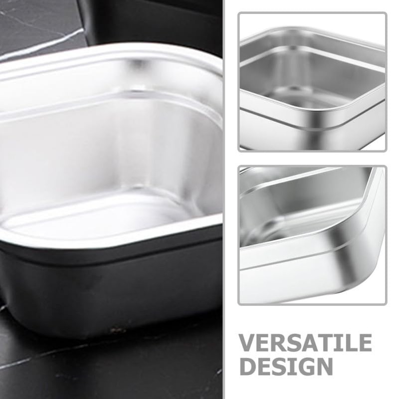 ULTECHNOVO Stainless Steel Washing Basin Square Mixing Bowl for Fruit