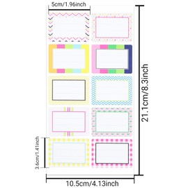 Sticky Name Label Stickers 40 PCS Colourful Border Name Labels Name Tag Stickers for Water Bottle, Stationaries, Notebooks, Clothes, Suitable for Home, Office, School, Party, 5 * 3.6cm