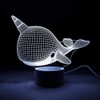 Narwhal 3D Optical Illusion Night Light, Touch Control, LED 7