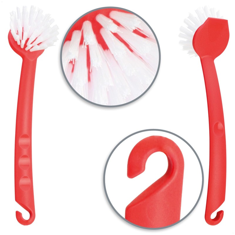 com-four® 4 x Washing Up Brush, Kitchen Brush for Washing,