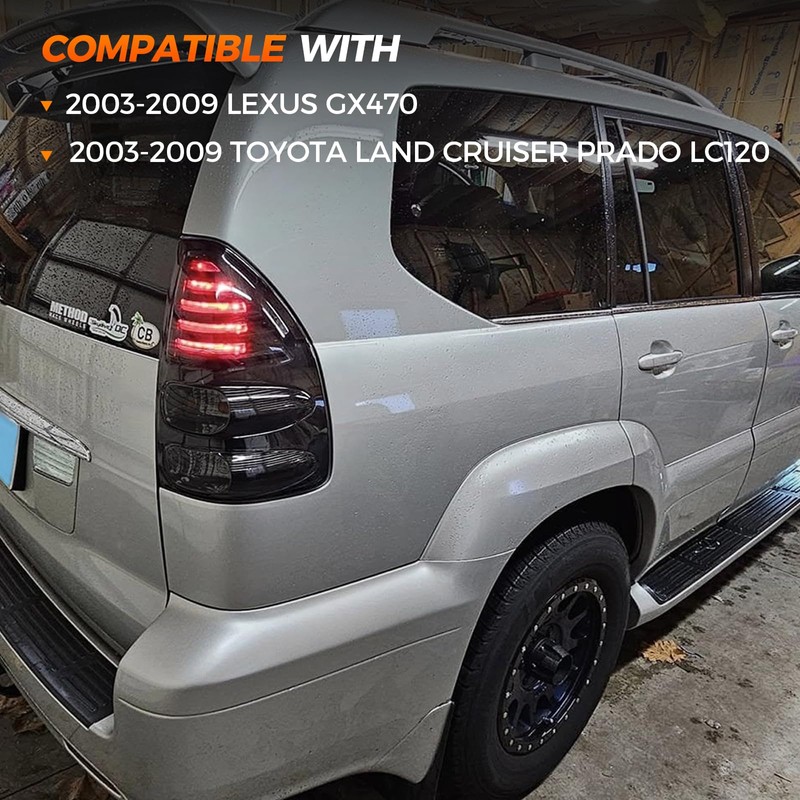 LED Tail lights Compatible with 2003-2009 LEXUS GX470 Toyota Land
