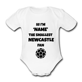 Psychobaby NEWCASTLE INSTANT PREVIEW - See What You are Buying Smallest Fan Utd Custom Babygrow United