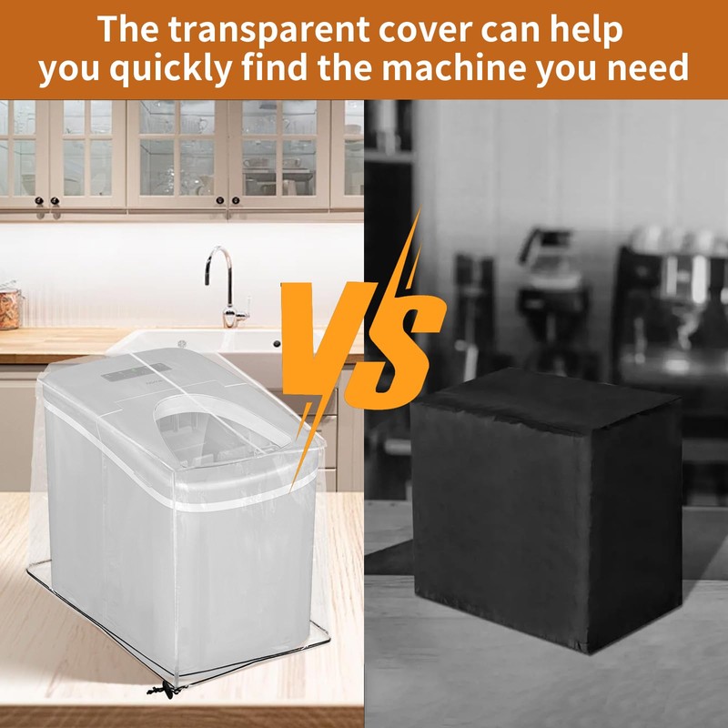 Ice Maker Cover,PVC Ice Machine Dustproof Cover,Waterproof Shield for Countertop