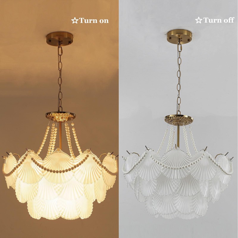 Surpars House Crystal Chandeliers,Modern Golden Chandelier, 6 Heads Ceiling Light