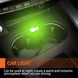 CHRYMUM 4PCS USB LED Car Interior Atmosphere Lamp, USB Car Lights, Portable Auto Ambient Lighting Kit, Car Interior Accessories Plug-in USB Decor Night Light Universal for Car SUV Truck Bedroom