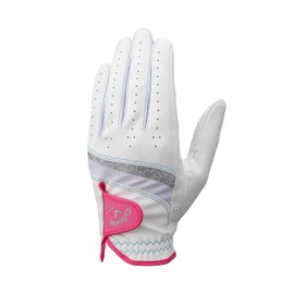Callaway STYLE DUAL WMS WHT/PNK 21 25 Women's Golf Gloves, 8.3 Inches (21 cm), White/Pink