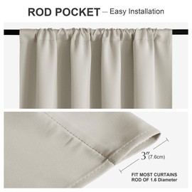 PONY DANCE Cream Short Window Curtains for Kitchen 30 inch Long, Half Window Drapes for Nursery/Bay Window Bathroom, Blackout Small Curtains for Travel Trailers, Width 42 x Length 30 inches, 2 Panels