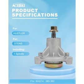 ACEBRI 604214 Spindle Assembly Replaces for Hustler 604214 Spindle for 36 42 52 Hustler Mower Hustler Parts 604214 Hustler Raptor Spindle 604214 for Hustler Raptor Parts 52 inch Spindle