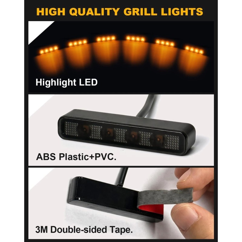 Sidi LED Amber Grill Lights for 2007-2024 Toyota Tundra Raptor