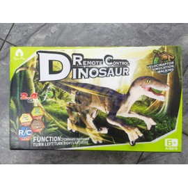 Dinosaur Toys for Kids 3-5-7 with Stickers, Remote Control Dinosaur Toys with 3D Eyes, Shaking Head, Roaring Sounds, Demo Function, Realistic Jurassic Toys for 3 4 5 6 7 8 Year Old Boys Gifts (Brown)