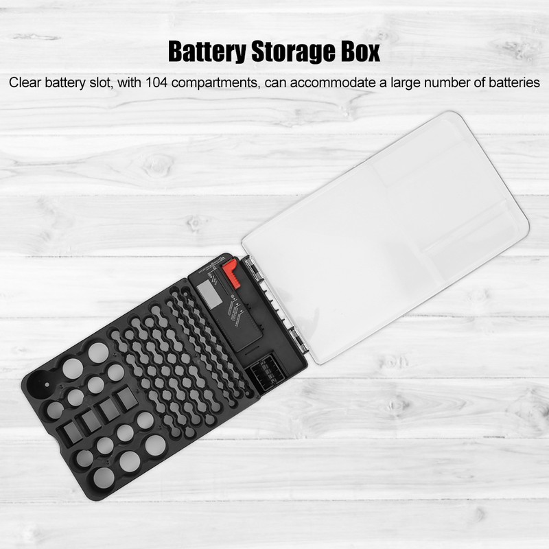 104 Grids Portable Battery Organizer Storage Box Carrying Case Holder
