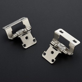 Ravinte 50 Pack 25 Pairs 1/2 inch Overlay Kitchen Cabinet Hinges Self Closing Cabinet Door Hinges Kitchen Cabinet Semi Wrap Around Hinge For Face Frame Cabinet Satin Nickel Face Mount Cabinet Hardware